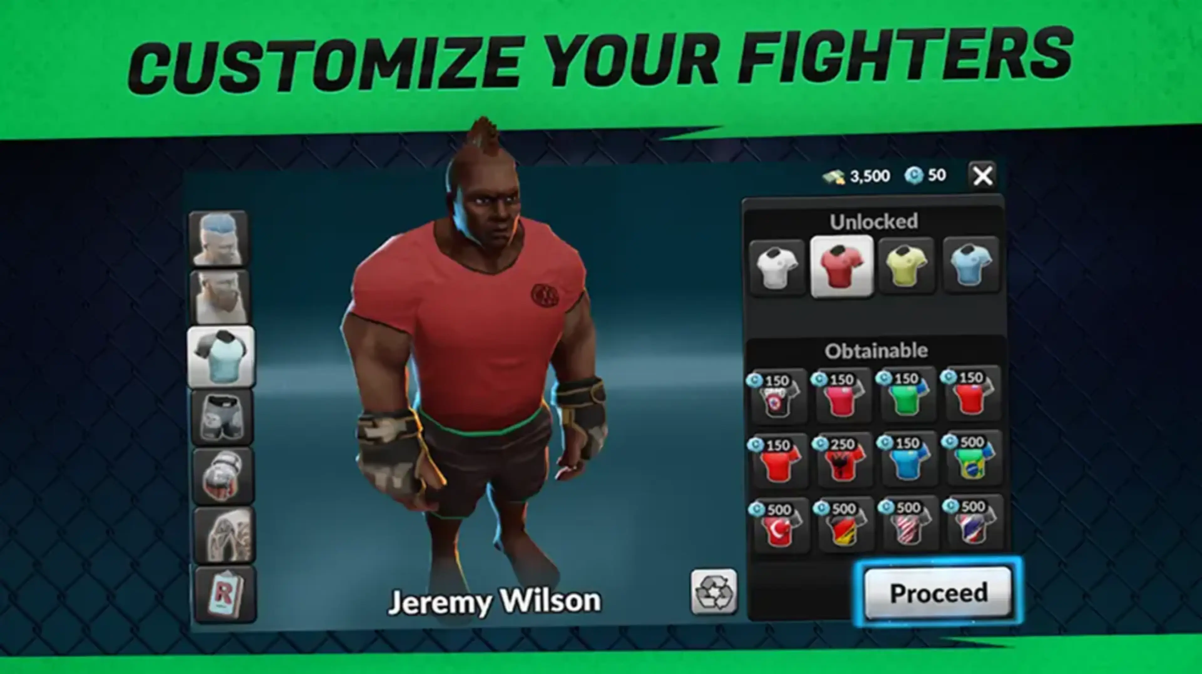 Customize your fighters